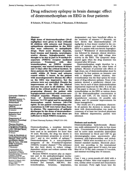 Drug Refractory Epilepsy in Brain Damage: Effect of Dextromethorphan on EEG in Four Patients