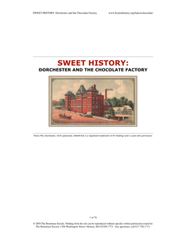 SWEET HISTORY: Dorchester and the Chocolate Factory