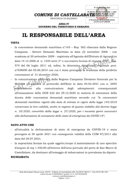 Il Responsabile Dell'area