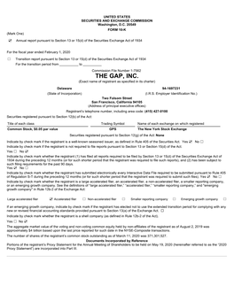 THE GAP, INC. (Exact Name of Registrant As Specified in Its Charter)