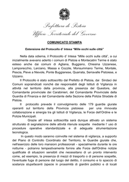 Prefettura Di Pistoia Ufficio Territoriale Del Governo