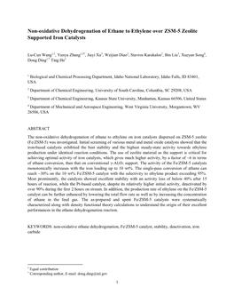 Non-Oxidative Dehydrogenation of Ethane to Ethylene Over ZSM-5 Zeolite Supported Iron Catalysts