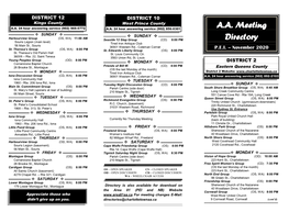 A.A. Meeting Directory