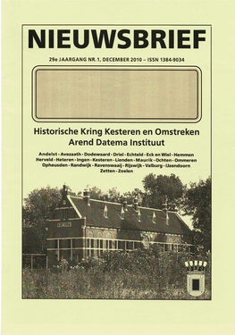 NIEUWSBRIEF 29E JAARGANG NR.1, DECEMBER 2010 - ISSN 1384-9034