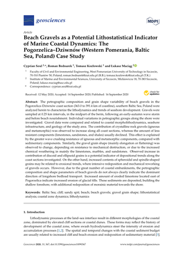 Beach Gravels As a Potential Lithostatistical Indicator of Marine Coastal Dynamics: the Pogorzelica–Dziwnów (Western Pomerania, Baltic Sea, Poland) Case Study