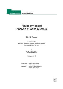 Phylogeny-Based Analysis of Gene Clusters