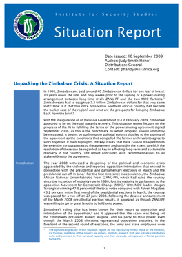 Unpacking the Zimbabwe Crisis: a Situation Report