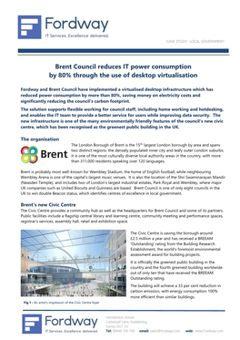 Brent Council Reduces IT Power Consumption by 80% Through the Use of Desktop Virtualisation