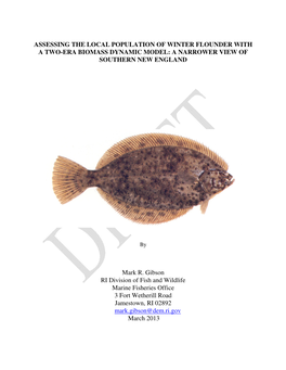 Assessing the Local Population of Winter Flounder with a Two-Era Biomass Dynamic Model: a Narrower View of Southern New England