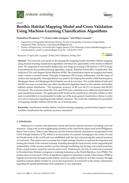 Benthic Habitat Mapping Model and Cross Validation Using Machine-Learning Classiﬁcation Algorithms