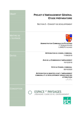 Projet D'aménagement Général Etude Préparatoire