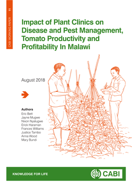 Impact of Plant Clinics on Disease and Pest Management, Tomato Productivity And