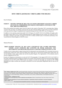 Iotc Circular 2016-014 / Circulaire Ctoi 2016-014