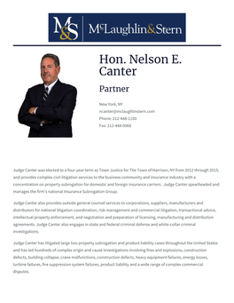 Hon. Nelson E. Canter Partner