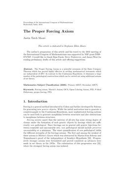 The Proper Forcing Axiom