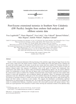 Post-Eocene Extensional Tectonics in Southern New Caledonia (SW Pacific): Insights from Onshore Fault Analysis and Offshore Seismic Data