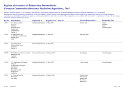 Register of Insurance & Reinsurance Intermediaries European Communities