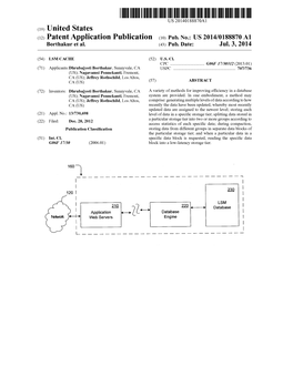 (12) Patent Application Publication (10) Pub. No.: US 2014/0188870 A1 Borthakur Et Al