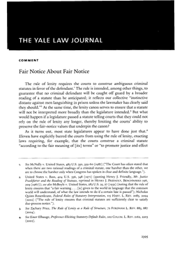 Fair Notice About Fair Notice