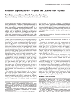 Repellent Signaling by Slit Requires the Leucine-Rich Repeats