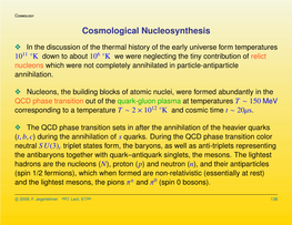 Cosmological Nucleosynthesis