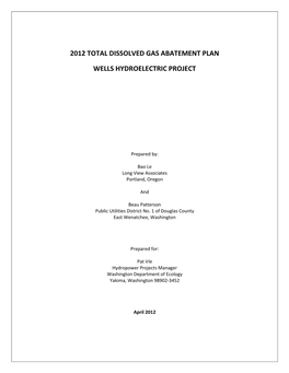 2012 Total Dissolved Gas Abatement Plan Wells