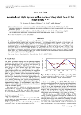 A Naked-Eye Triple System with a Nonaccreting Black Hole in the Inner Binary ? ??