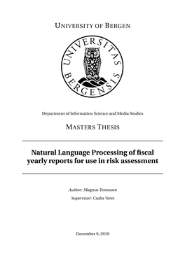 Natural Language Processing of Fiscal Yearly Reports for Use in Risk