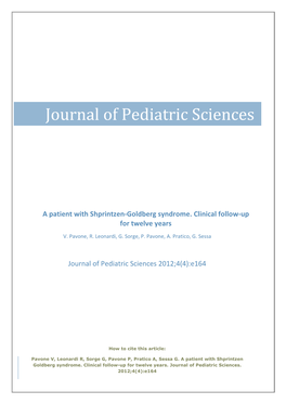 A Patient with Shprintzen-Goldberg Syndrome. Clinical Follow-Up for Twelve Years