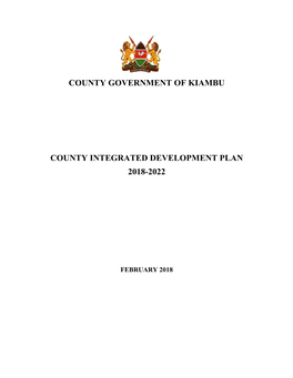 County Government of Kiambu County Integrated Development Plan 2018