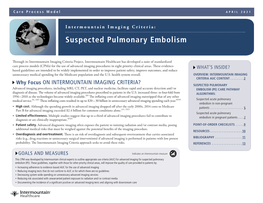 Suspected Pulmonary Embolism