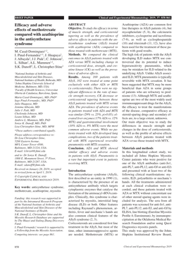 Efficacy and Adverse Effects of Methotrexate Compared With