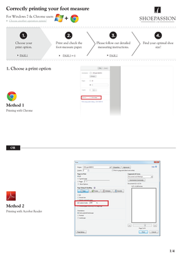 Correctly Printing Your Foot Measure for Windows 7 & Chrome Users + Choose Another Operation System?