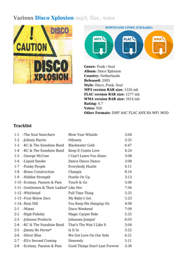 Various Disco Xplosion Mp3, Flac, Wma