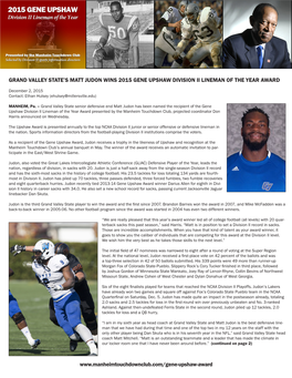 Grand Valley State's Matt Judon Wins 2015 Gene