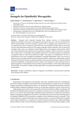 Aerogels for Optofluidic Waveguides