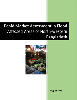 Rapid Market Assessment in Flood Affected Areas of North-Western Bangladesh