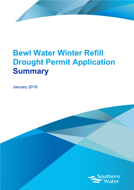 Bewl Winter Refill Drought Permit Application