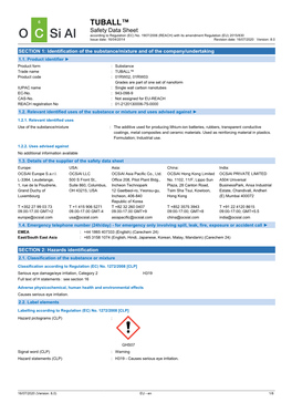 Safety Data Sheet According to Regulation (EC) No