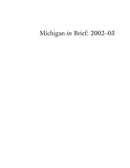 Michigan in Brief: 2002-03
