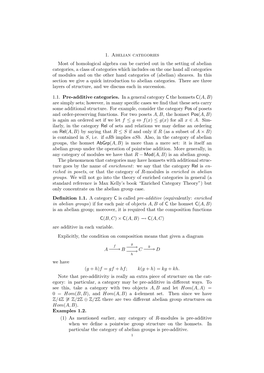 1. Abelian Categories Most of Homological Algebra Can Be Carried