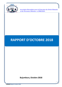 Rapport D'octobre 2018