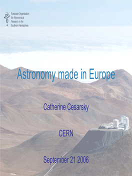 Astronomy Made in Europe