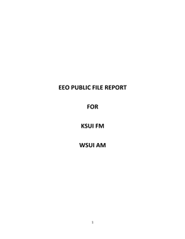 Eeo Public File Report for Ksui Fm Wsui Am