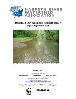 Dissolved Oxygen in the Harpeth River August-September 2006