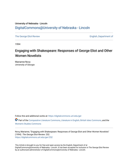 Responses of George Eliot and Other Women Novelists