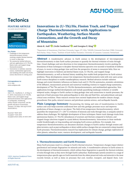 Innovations in (U–Th)/He, Fission Track, and Trapped Charge Thermochronometry with Applications to Earthquakes, Weathering, Su