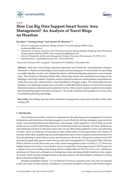 How Can Big Data Support Smart Scenic Area Management? an Analysis of Travel Blogs on Huashan