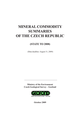 Mineral Commodity Summaries of the Czech Republic