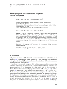 Finite Groups All of Whose Minimal Subgroups Are NE∗-Subgroups